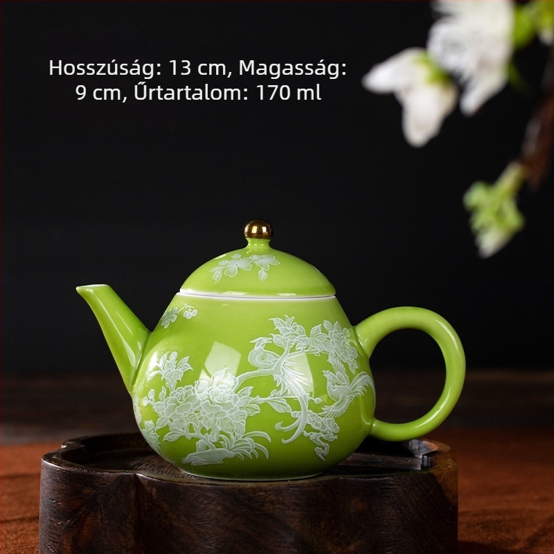 120 ml kerámia fedeles teás pohár – mini háromrészes teás tál otthoni használatra