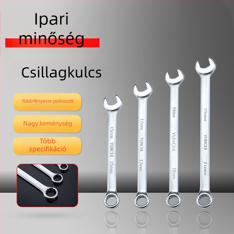 Kétfunkciós kézi kulcs, kétfejű, 13 mm, kombinált nyitott végű kulcs, tükröző felületű 45#-os acélból