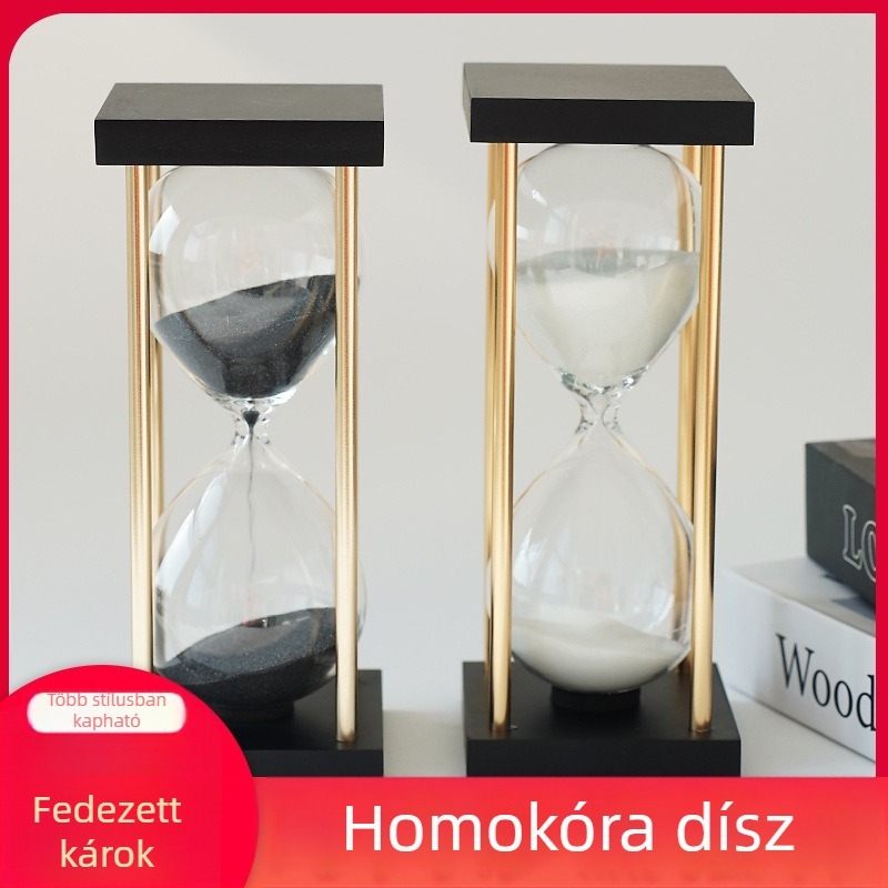 Retro homokórás időmérő asztali dekoráció, 30 perces üveg időmérő, minimalistikus, magas minőségű dizájn