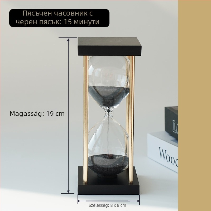 Retro homokórás időmérő asztali dekoráció, 30 perces üveg időmérő, minimalistikus, magas minőségű dizájn