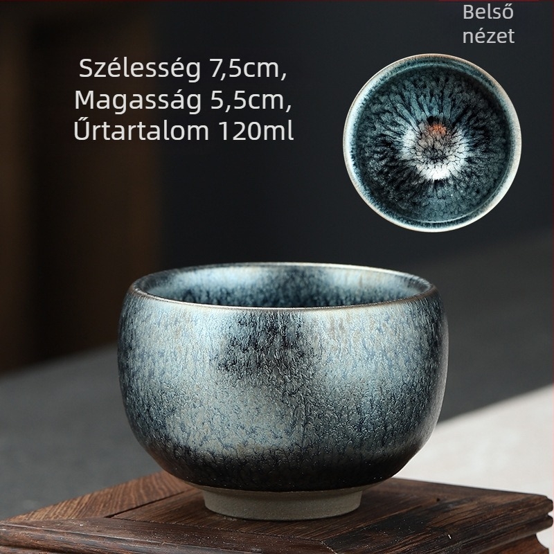 Jianzhan teáscsésze száz virág mintával, porcelán, nagy méretű