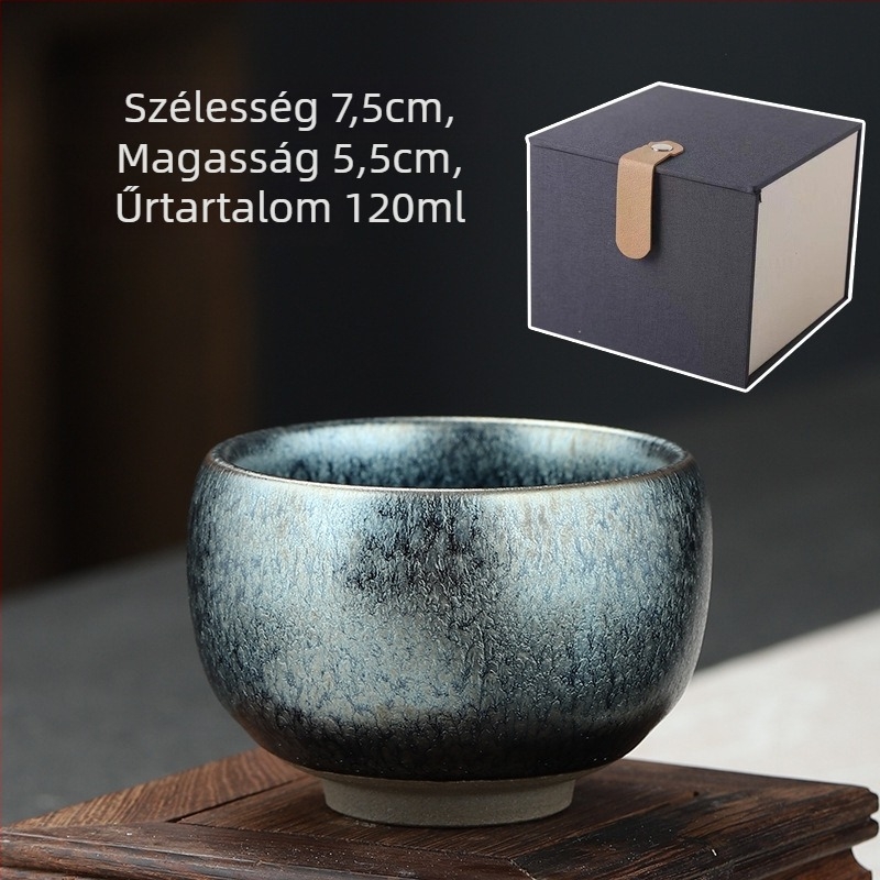 Jianzhan teáscsésze száz virág mintával, porcelán, nagy méretű