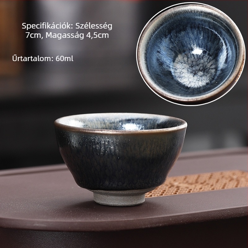 Jianzhan teáscsésze száz virág mintával, porcelán, nagy méretű