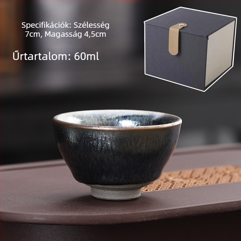 Jianzhan teáscsésze száz virág mintával, porcelán, nagy méretű