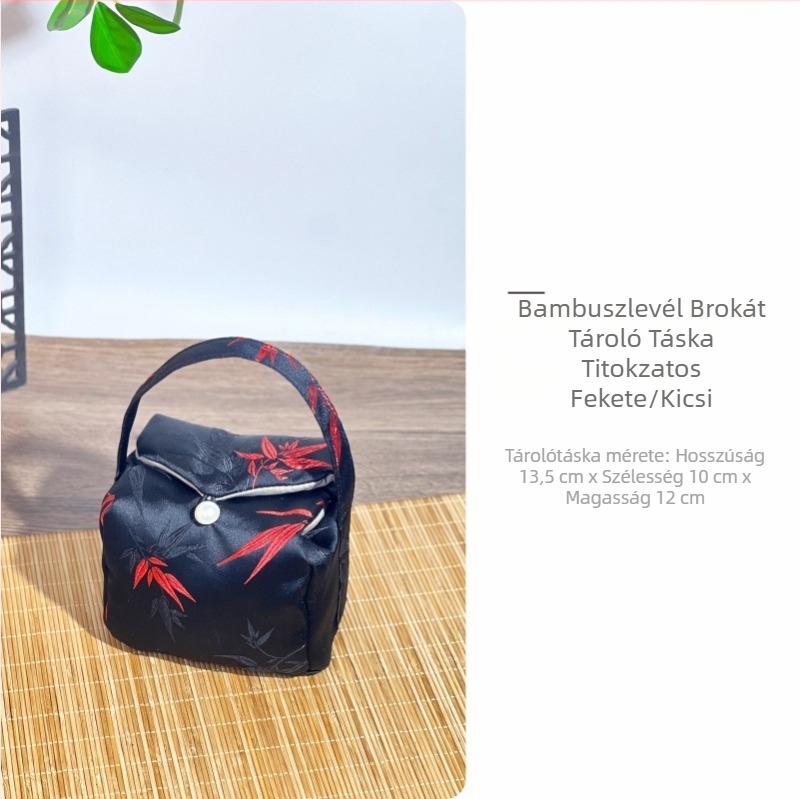 Brokat teáskészlet tároló táska, bélelt, utazáshoz, új kínai stílus