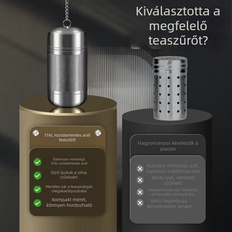 316 rozsdamentes acél, élelmiszer-minőségű teaszűrő, ultrafin szűrő és tea–víz elválasztó