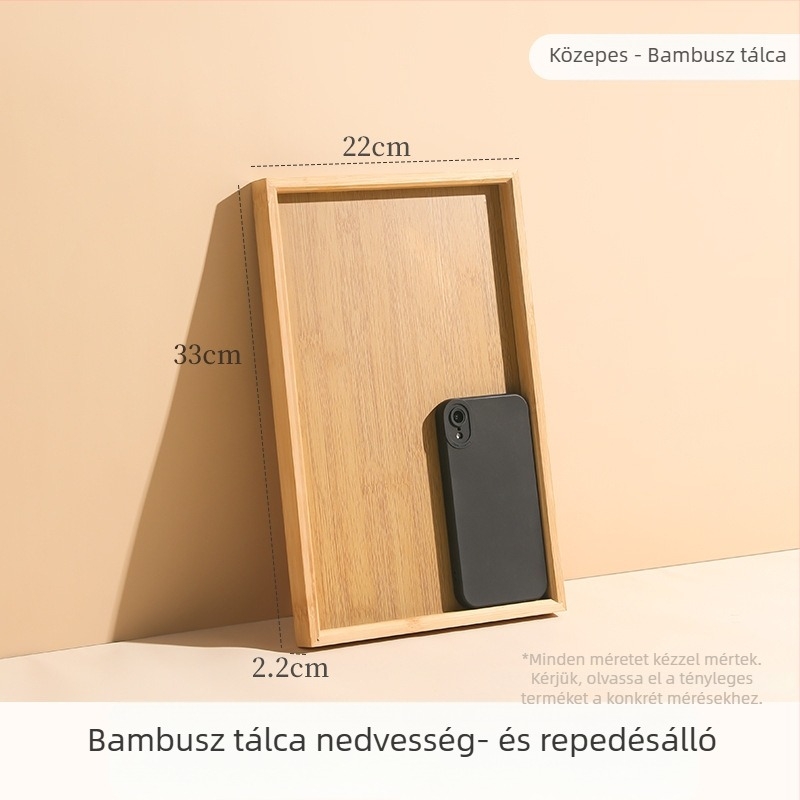 Bambuszból készült tálca, japán stílusú, téglalap alakú, teához és vízhez, nyársakhoz és grillezéshez, szállodák és éttermek számára