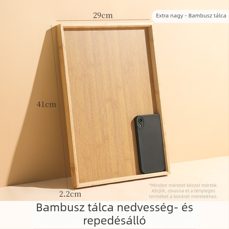 Bambuszból készült tálca, japán stílusú, téglalap alakú, teához és vízhez, nyársakhoz és grillezéshez, szállodák és éttermek számára
