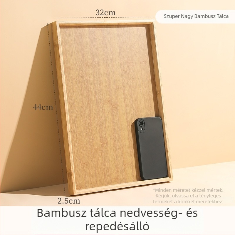 Bambuszból készült tálca, japán stílusú, téglalap alakú, teához és vízhez, nyársakhoz és grillezéshez, szállodák és éttermek számára