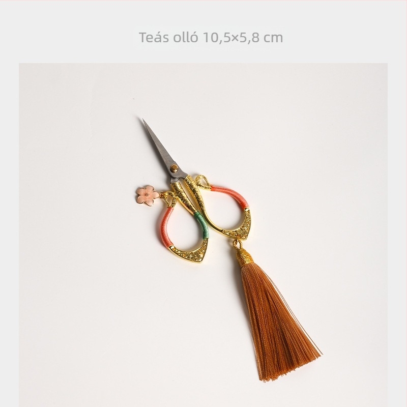 Kínai stílusú virágos tassel teás olló, teaceremóniához, teafilter zsinórvágó, elegáns Zen kiegészítő a teaszobába