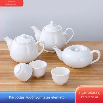 Porcelán teáskanna szűrővel, két méretben, szállodai és éttermi használatra, nagy kapacitású, fehér kerámia
