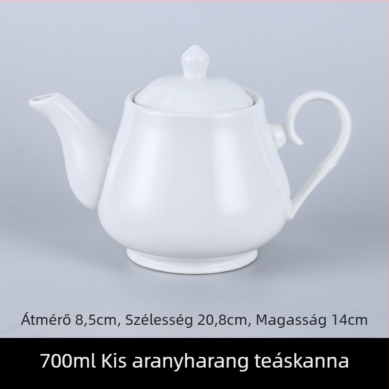 Porcelán teáskanna szűrővel, két méretben, szállodai és éttermi használatra, nagy kapacitású, fehér kerámia