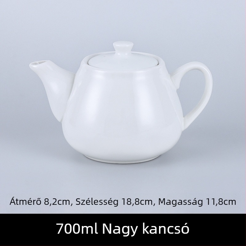 Porcelán teáskanna szűrővel, két méretben, szállodai és éttermi használatra, nagy kapacitású, fehér kerámia