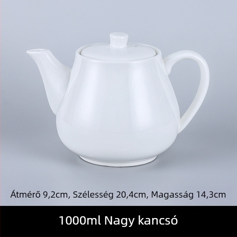 Porcelán teáskanna szűrővel, két méretben, szállodai és éttermi használatra, nagy kapacitású, fehér kerámia