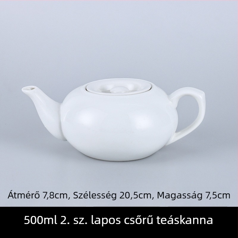 Porcelán teáskanna szűrővel, két méretben, szállodai és éttermi használatra, nagy kapacitású, fehér kerámia
