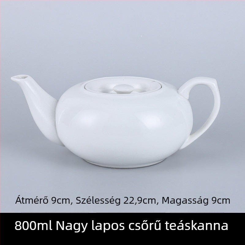 Porcelán teáskanna szűrővel, két méretben, szállodai és éttermi használatra, nagy kapacitású, fehér kerámia