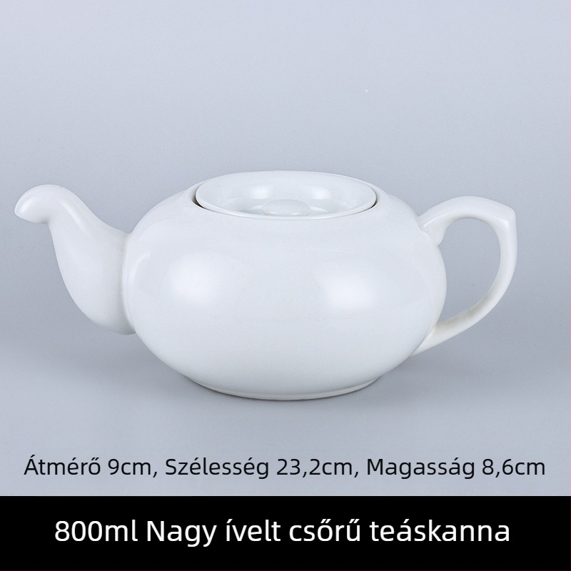 Porcelán teáskanna szűrővel, két méretben, szállodai és éttermi használatra, nagy kapacitású, fehér kerámia