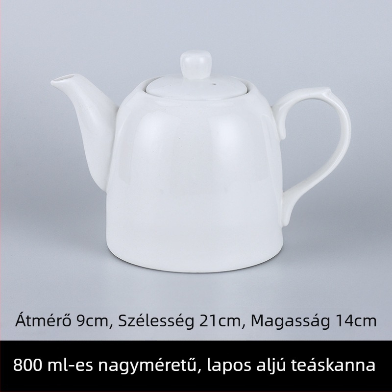 Porcelán teáskanna szűrővel, két méretben, szállodai és éttermi használatra, nagy kapacitású, fehér kerámia