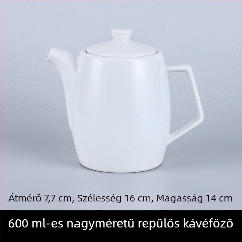 Porcelán teáskanna szűrővel, két méretben, szállodai és éttermi használatra, nagy kapacitású, fehér kerámia