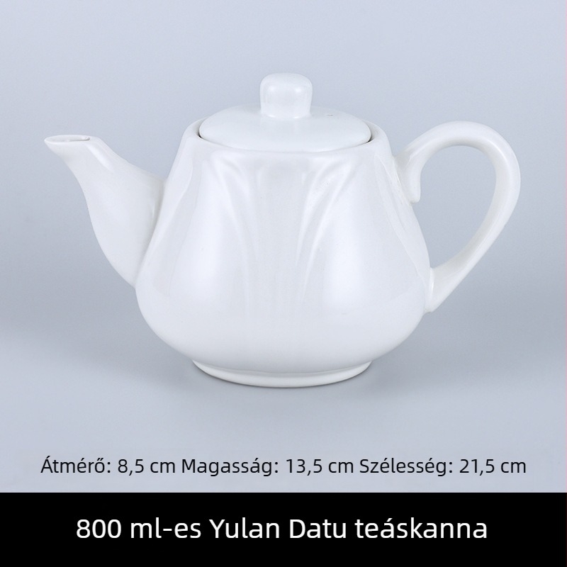 Porcelán teáskanna szűrővel, két méretben, szállodai és éttermi használatra, nagy kapacitású, fehér kerámia