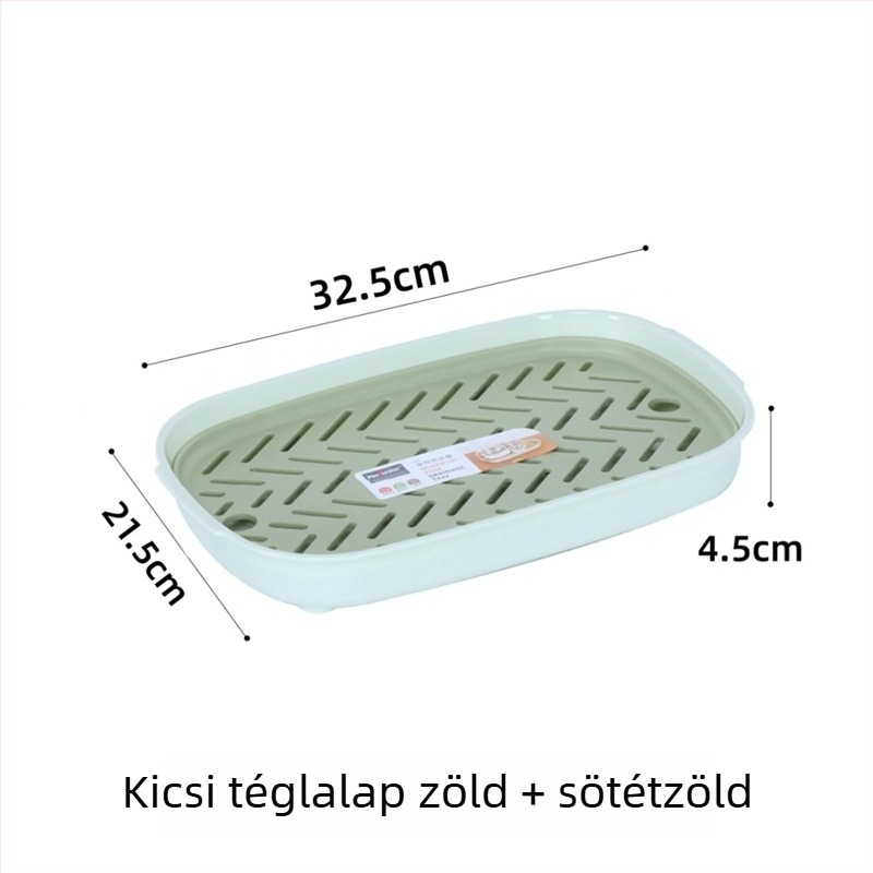 Kétszintes műanyag leengedő tál gyümölcsökhöz és teáskészlethez, nagy méretű konyha–nappali tároló