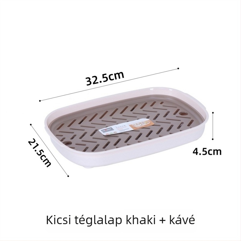 Kétszintes műanyag leengedő tál gyümölcsökhöz és teáskészlethez, nagy méretű konyha–nappali tároló