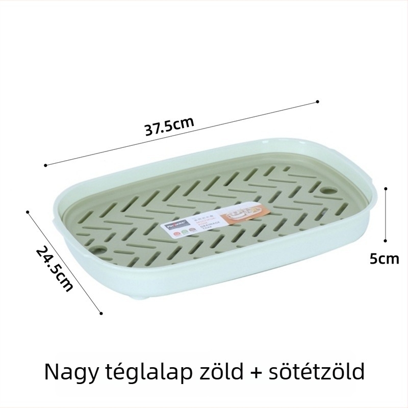 Kétszintes műanyag leengedő tál gyümölcsökhöz és teáskészlethez, nagy méretű konyha–nappali tároló
