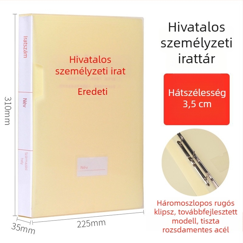 Új szabványú A4-es személyzeti dossziétartó doboz, PVC