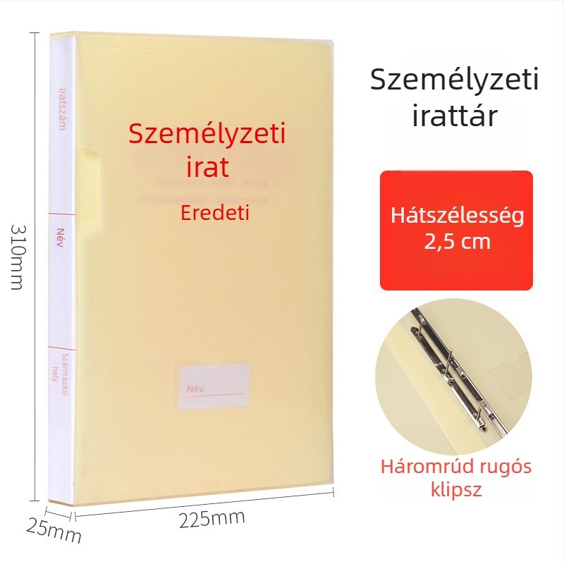 Új szabványú A4-es személyzeti dossziétartó doboz, PVC