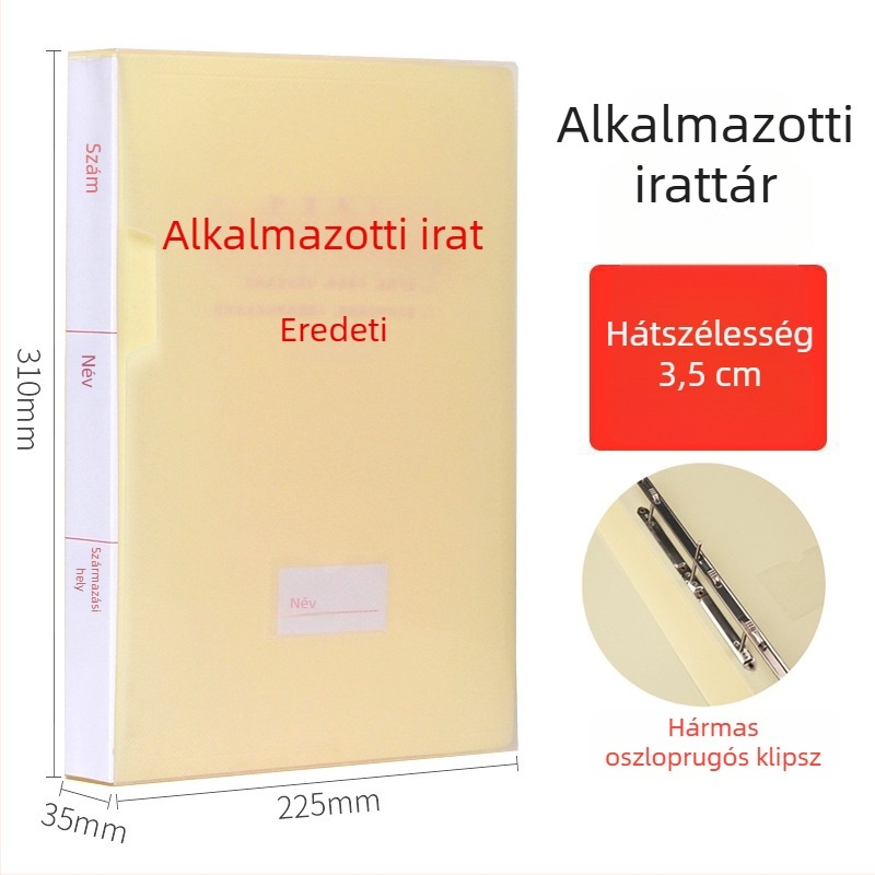 Új szabványú A4-es személyzeti dossziétartó doboz, PVC
