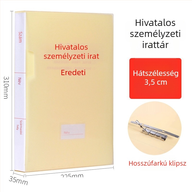 Új szabványú A4-es személyzeti dossziétartó doboz, PVC