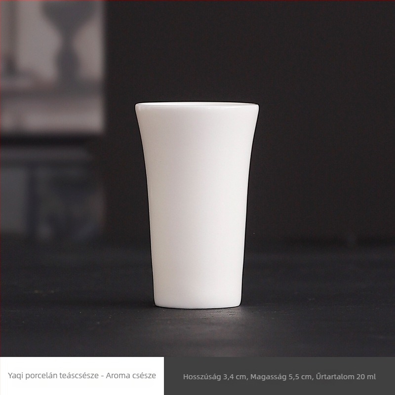 Kis fehér porcelán Gongfu teáscsésze, otthoni használatra - egyetlen csésze