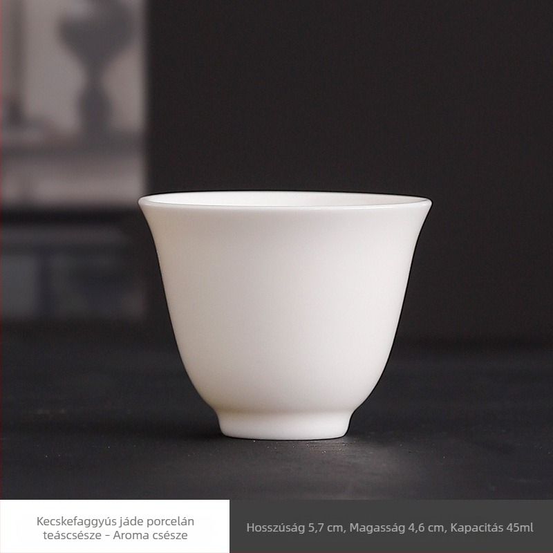 Kis fehér porcelán Gongfu teáscsésze, otthoni használatra - egyetlen csésze