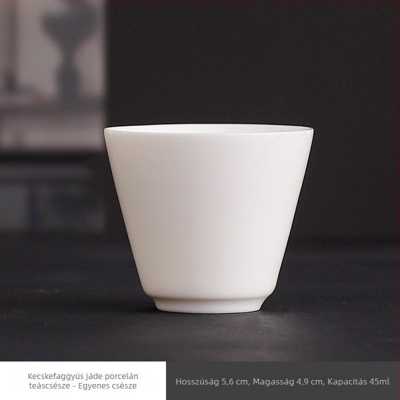 Kis fehér porcelán Gongfu teáscsésze, otthoni használatra - egyetlen csésze
