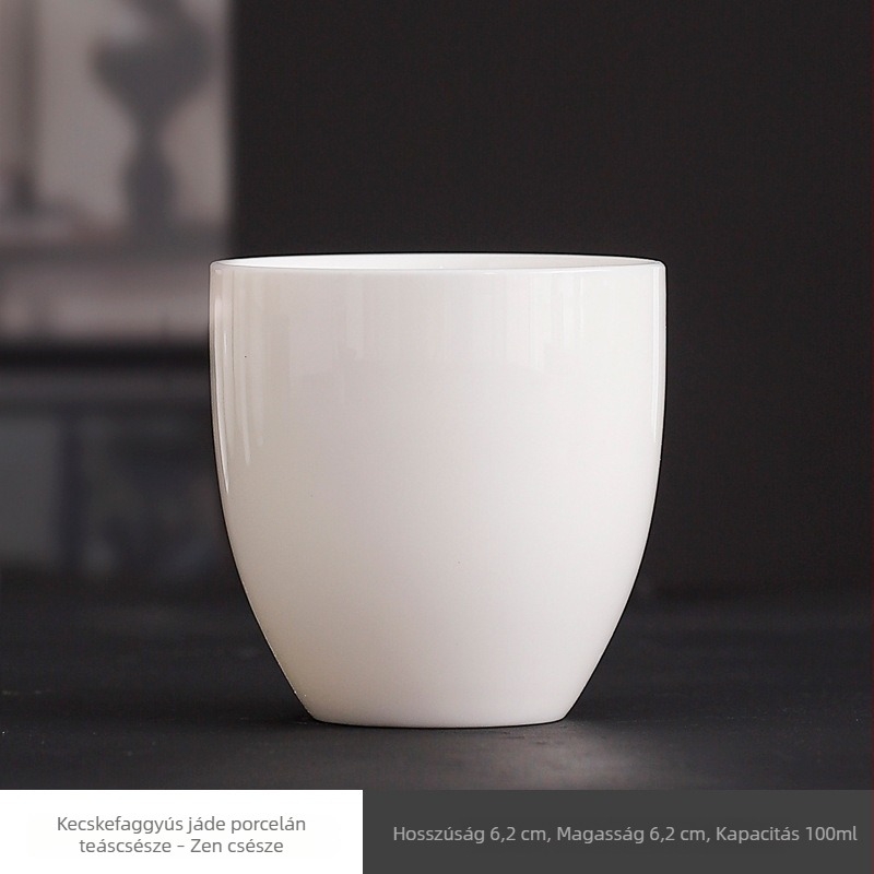 Kis fehér porcelán Gongfu teáscsésze, otthoni használatra - egyetlen csésze