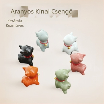 Yizi Cuki kínai tea-pet porcelán dísz – kis szarvas haranggal