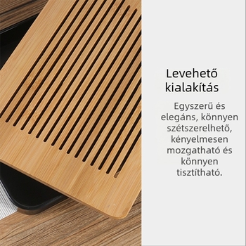 Bambuszból készült száraz teás tál Kung Fu teáskészlethez, minimalist teáscsésze alátét, otthoni teázóasztal víztárolóval, egy darab