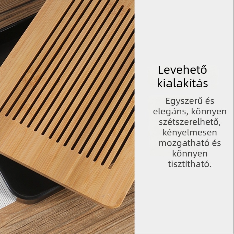 Bambuszból készült száraz teás tál Kung Fu teáskészlethez, minimalist teáscsésze alátét, otthoni teázóasztal víztárolóval, egy darab