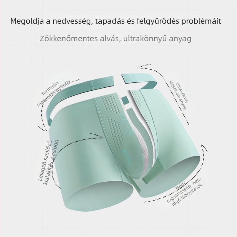 Ganoderma lucidum és Ginseng ultratékony vékony jégselyem férfi alsónemű, légáteresztő hálóval és antibakteriális ágyékkal