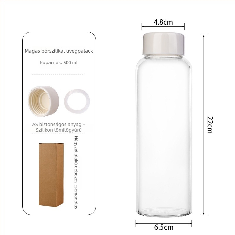 Raktáron magas bóroszilikát üvegből készült pohár mérőskálával, átlátszó, hőálló, nagy kapacitású vízhez, kávéhoz és hideg áztatáshoz.