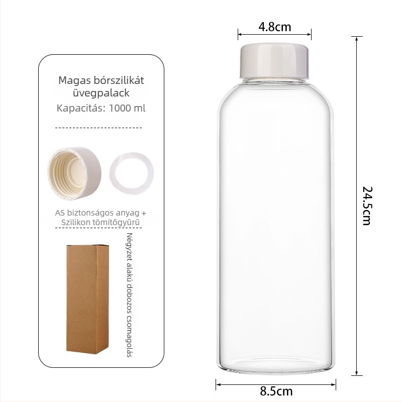 Raktáron magas bóroszilikát üvegből készült pohár mérőskálával, átlátszó, hőálló, nagy kapacitású vízhez, kávéhoz és hideg áztatáshoz.