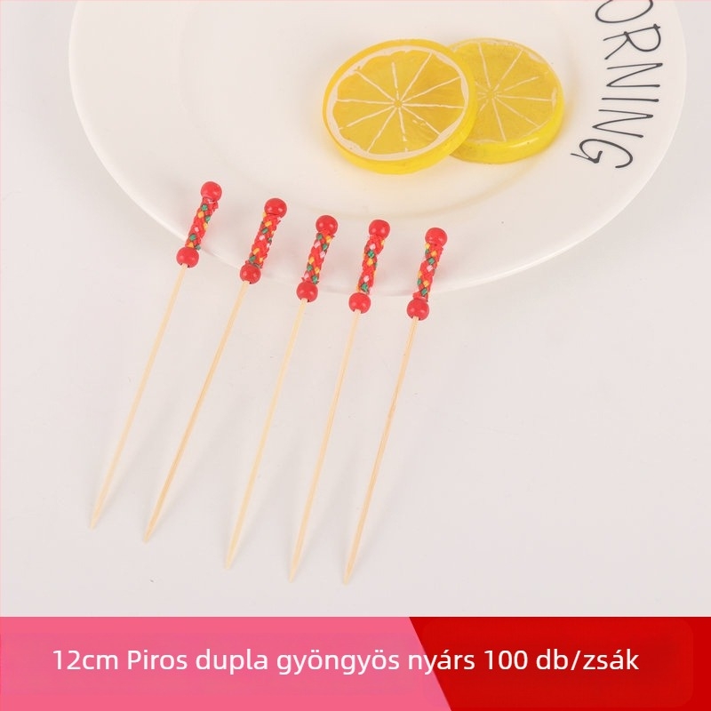 Egyszer használható bambusz gyümölcspálcák – kreatív művészi dekoráció desszertekhez és koktélokhoz, hossz 12 cm