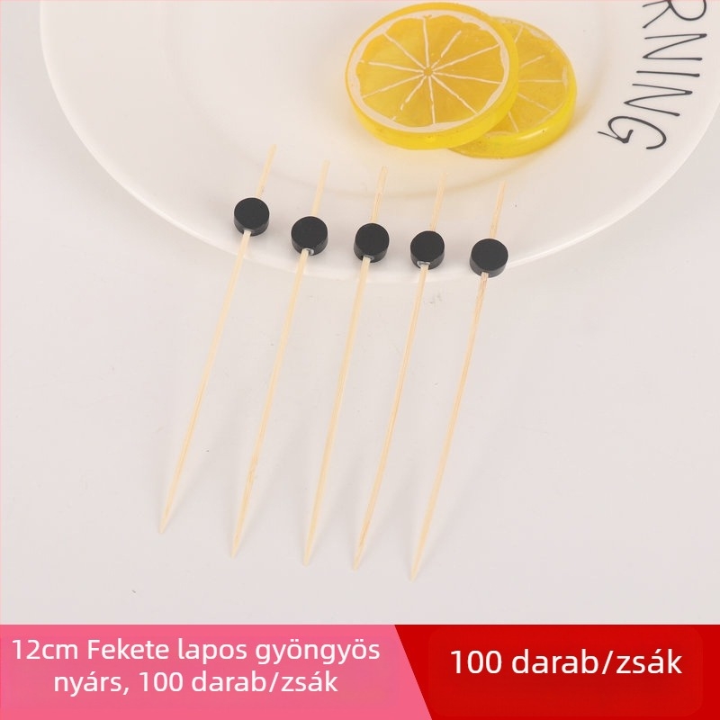 Egyszer használható bambusz gyümölcspálcák – kreatív művészi dekoráció desszertekhez és koktélokhoz, hossz 12 cm