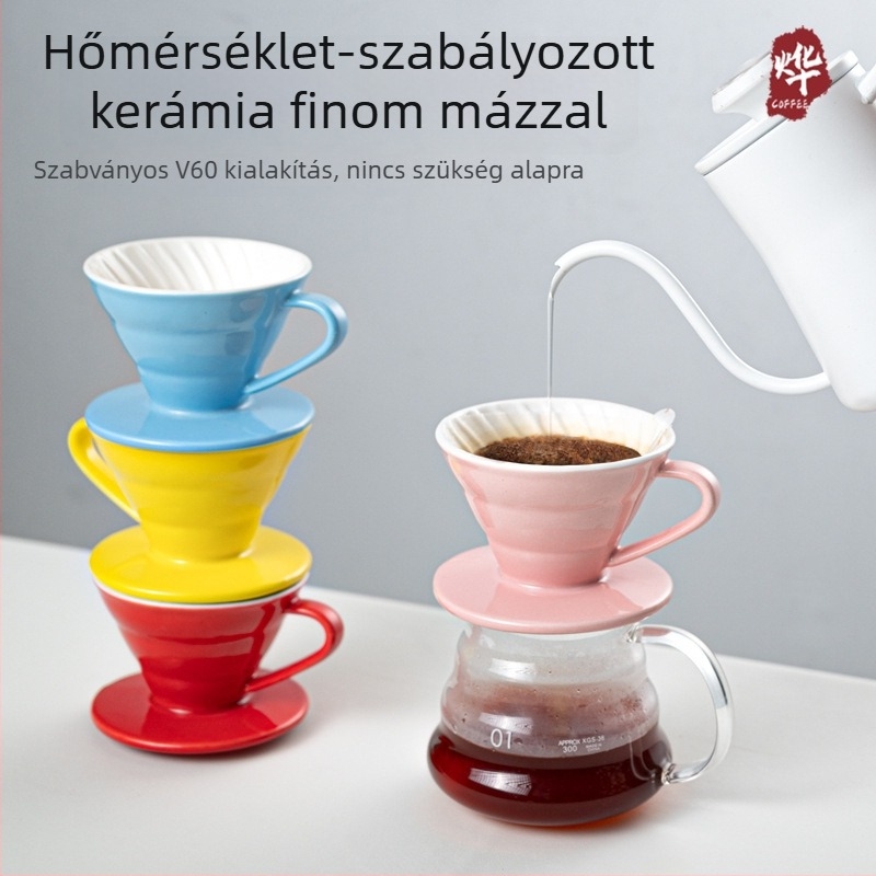 Színes kerámia V60 kávédrippe r szett otthoni használatra