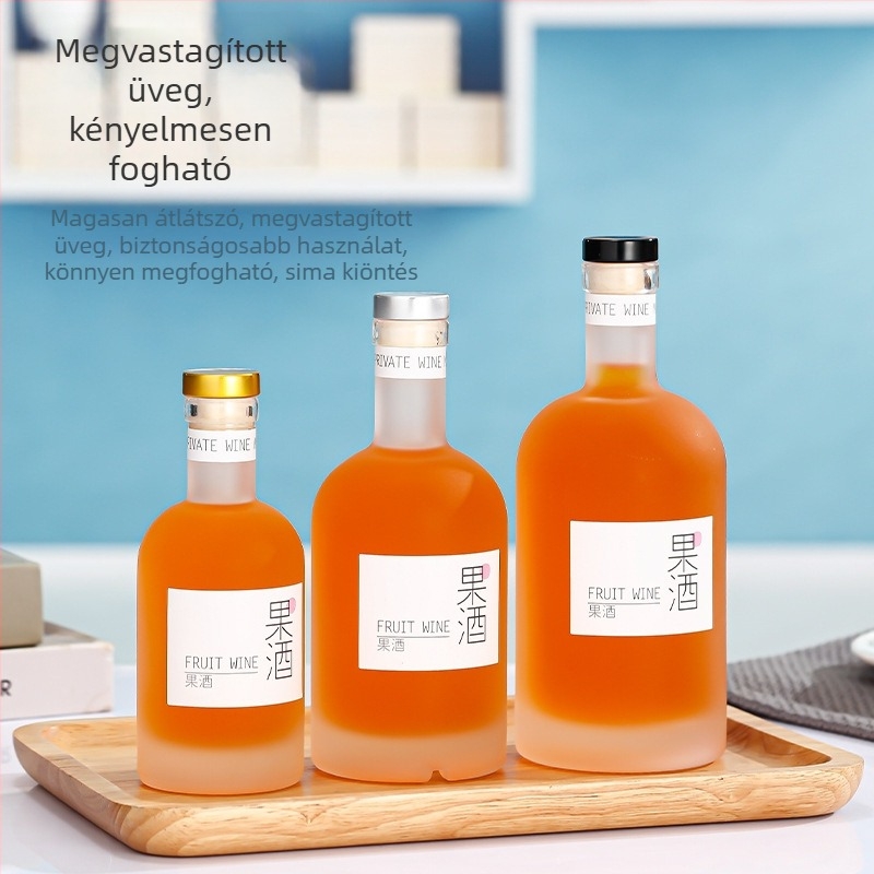 Otthon készített borhoz és szeszes italokhoz való üveg – üres üveg gyümölcsborhoz, rizsborhoz és vodkához