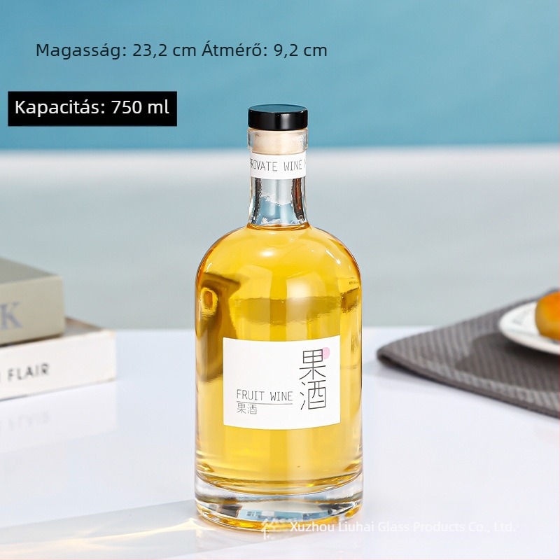 Otthon készített borhoz és szeszes italokhoz való üveg – üres üveg gyümölcsborhoz, rizsborhoz és vodkához
