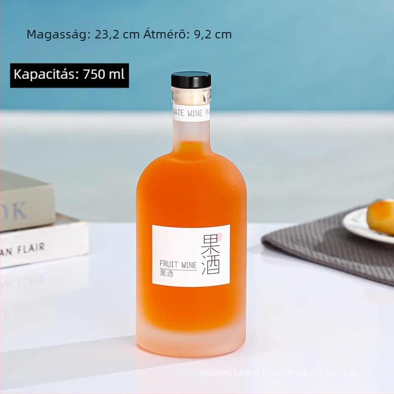 Otthon készített borhoz és szeszes italokhoz való üveg – üres üveg gyümölcsborhoz, rizsborhoz és vodkához