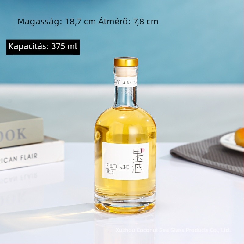 Otthon készített borhoz és szeszes italokhoz való üveg – üres üveg gyümölcsborhoz, rizsborhoz és vodkához
