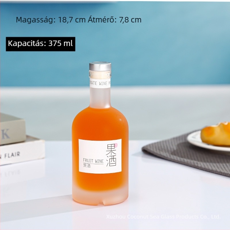 Otthon készített borhoz és szeszes italokhoz való üveg – üres üveg gyümölcsborhoz, rizsborhoz és vodkához