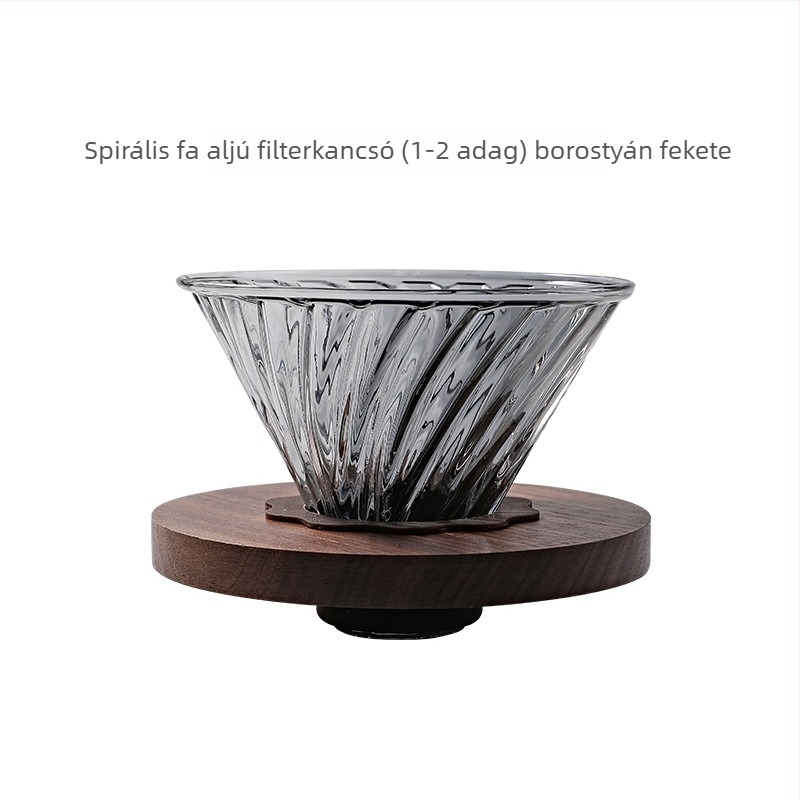 Boroszilikát üvegből készült pour-over kávéfőző szűrő pohárral és megosztott edénnyel, otthoni használatra, logó testreszabás